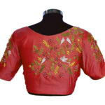 Parrot design Embroidery Blouse-REB002