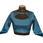 Designer Silk Blouse – Full Sleeve Halter Front | Back Open Style