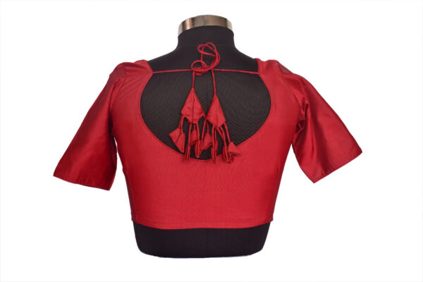 Elegant Red Silk Blouse - Image 2