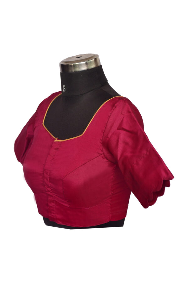 Pattern Back Neck Silk Blouse - Image 3