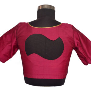 Pattern Back Neck Silk Blouse