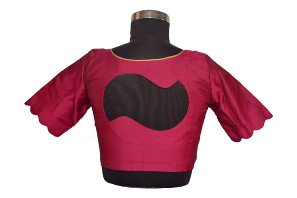 Pattern Back Neck Silk Blouse