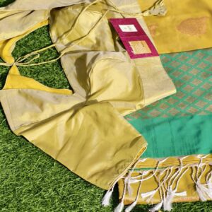 Soft silk saree & Readymade blouse & saree free fleeting combo