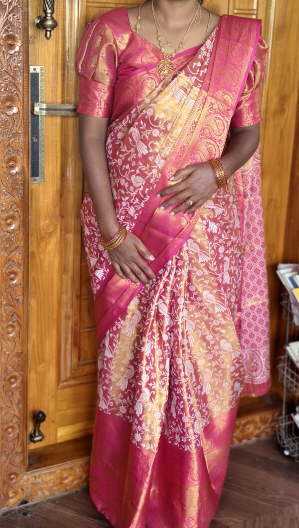 Silk Saree With Designer Blouse Combo - Image 2