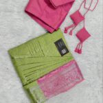 All self prefleeting saree & ready made blouse combo.